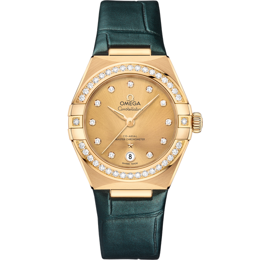 Omega Constellation 29 mm 18k Yellow Gold Yellow Dial Strap 131.58.29.20.58.001