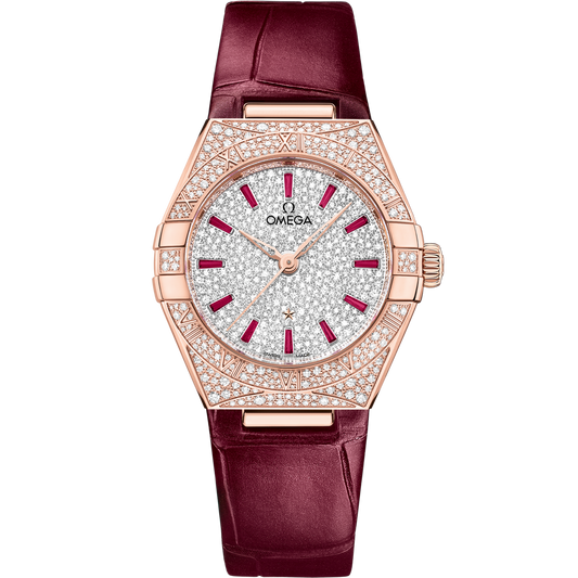 Omega Constellation 29 mm Sedna Gold White Dial Strap 131.58.29.20.99.001