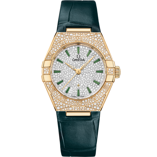 Omega Constellation 29 mm 18k Yellow Gold White Dial Strap 131.58.29.20.99.002