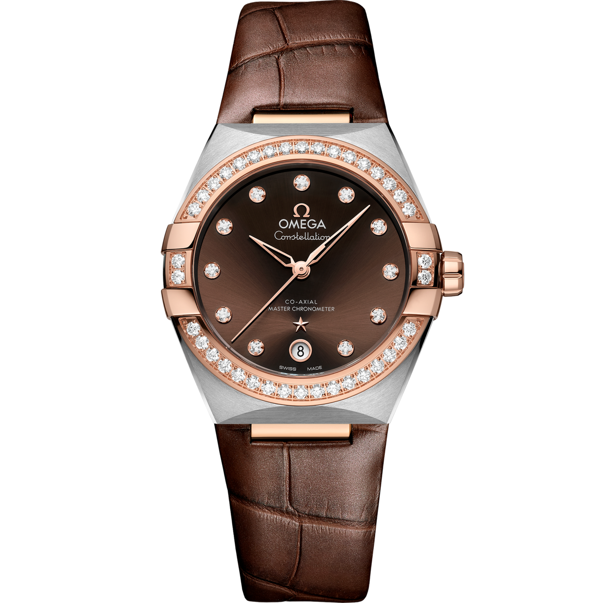 Omega Constellation 39 mm Steel Sedna Gold Brown Dial Strap 131.28.36.20.63.001