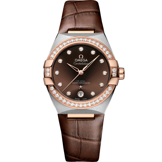 Omega Constellation 39 mm Steel Sedna Gold Brown Dial Strap 131.28.36.20.63.001