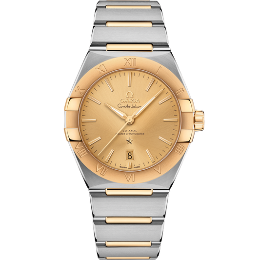 Omega Constellation 39 mm Steel Yellow Gold Yellow Dial Bracelet 131.20.39.20.08.001