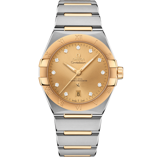Omega Constellation 39 mm Steel & Yellow Gold Yellow Dial Bracelet 131.20.39.20.58.001