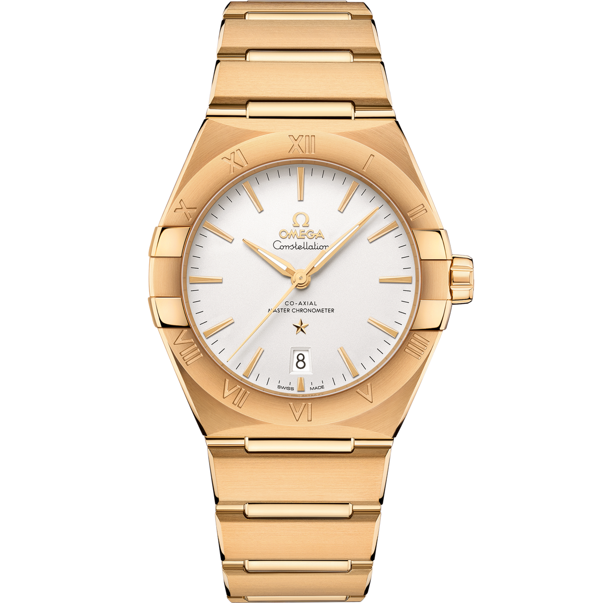 Omega Constellation 39 mm Yellow Gold Silver Dial Bracelet 131.50.39.20.02.002