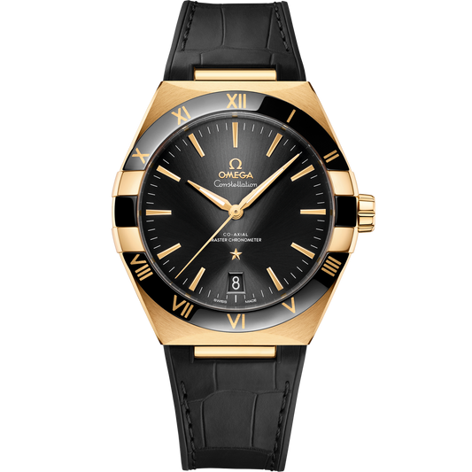 Omega Constellation 41 mm Yellow Gold Black Dial Strap 131.63.41.21.01.001