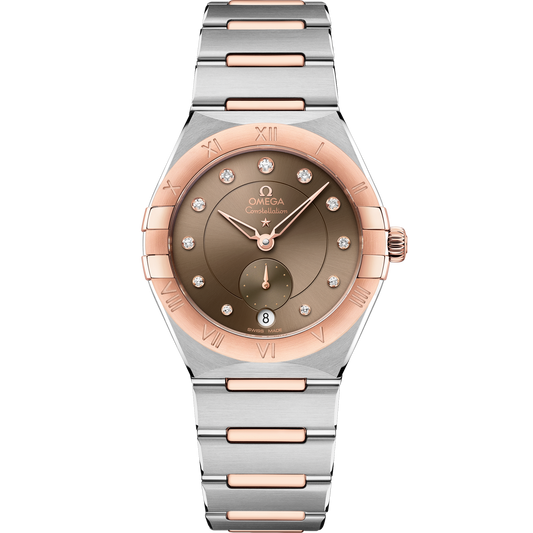 Omega Constellation 34 mm Steel Sedna Gold Brown Dial Bracelet 131.20.34.20.63.001