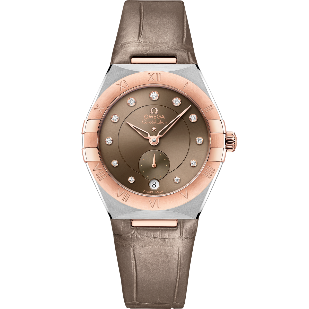Omega Constellation 34 mm Steel Sedna Gold Brown Dial Strap 131.23.34.20.63.001