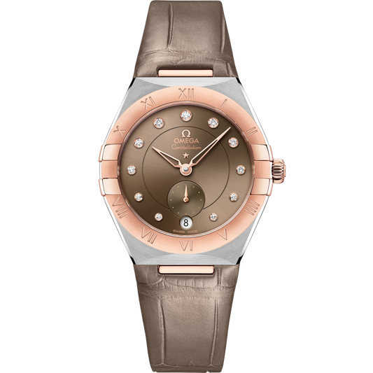 Omega Constellation 34 mm Steel Sedna Gold Brown Dial Strap 131.23.34.20.63.001