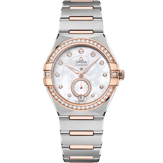 Omega Constellation 34 mm Steel Sedna Gold White Dial Bracelet 131.25.34.20.55.001