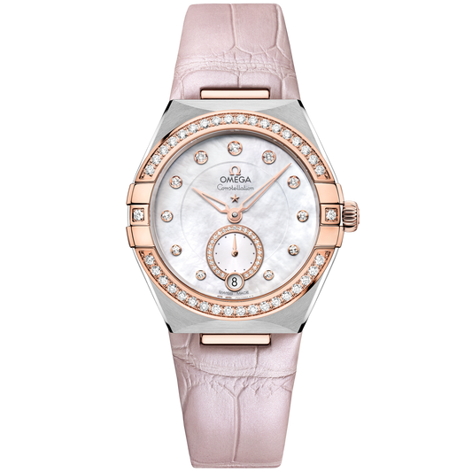Omega Constellation 34 mm Steel Sedna Gold White Dial Strap 131.28.34.20.55.001