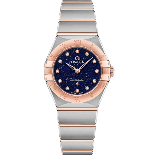 Omega Constellation 25 mm Steel Sedna Gold Blue Dial Bracelet 131.20.25.60.53.002