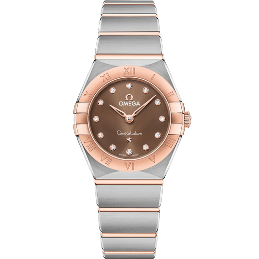 Omega Constellation 25 mm Steel Sedna Gold Brown Dial Bracelet 131.20.25.60.63.001
