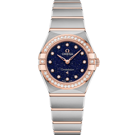 Omega Constellation 25 mm Steel Sedna Gold Blue Dial Bracelet 131.25.25.60.53.002