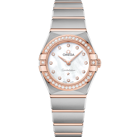 Omega Constellation 25 mm Steel Sedna Gold White Dial Bracelet 131.25.25.60.55.001