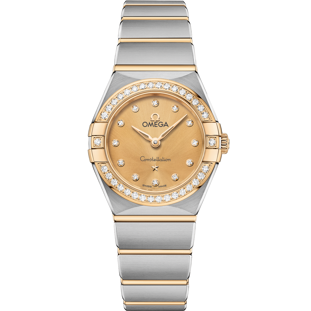 Omega Constellation 25 mm Steel Yellow Gold Yellow Dial Bracelet 131.25.25.60.58.001