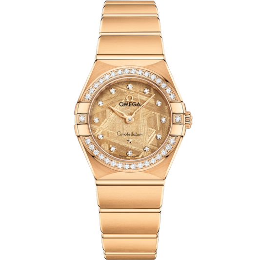 Omega Constellation 25 mm 18k Yellow Gold Yellow Dial Bracelet 131.55.25.60.99.003