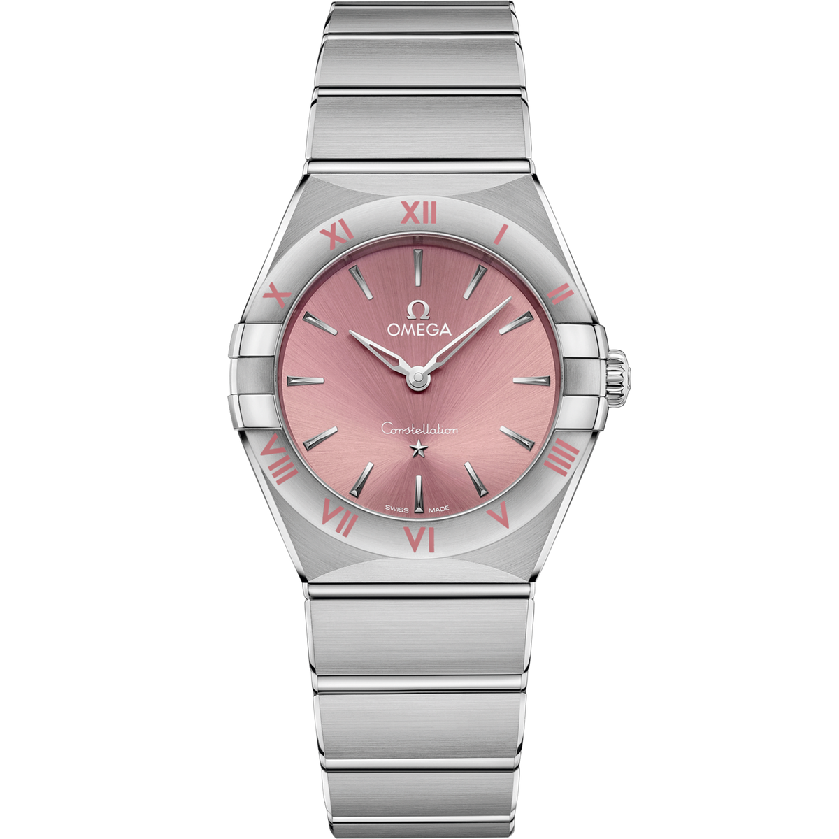 Omega Constellation 28 mm Steel Pink Dial Bracelet 131.10.28.60.11.001