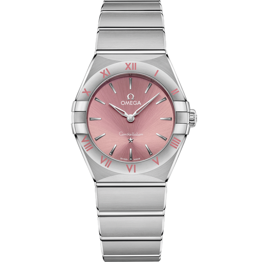 Omega Constellation 28 mm Steel Pink Dial Bracelet 131.10.28.60.11.001