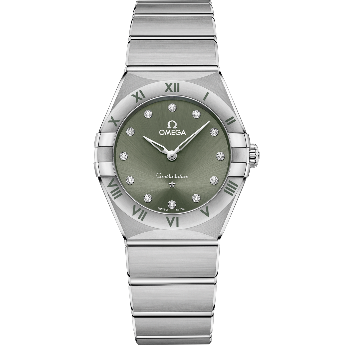 Omega Constellation 28 mm Steel Green Dial Bracelet 131.10.28.60.60.001
