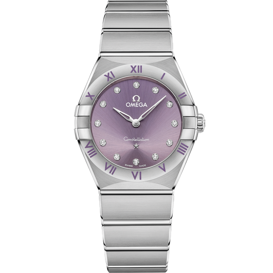 Omega Constellation 28 mm Steel Purple Dial Bracelet 131.10.28.60.60.002