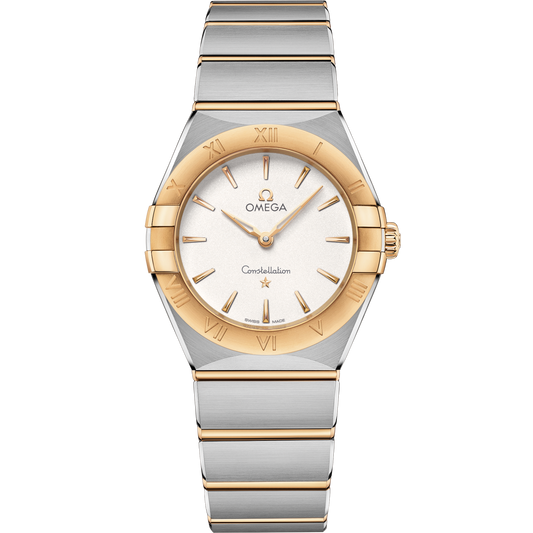 Omega Constellation 28 mm Steel Yellow Gold Silver Dial Bracelet 131.20.28.60.02.002
