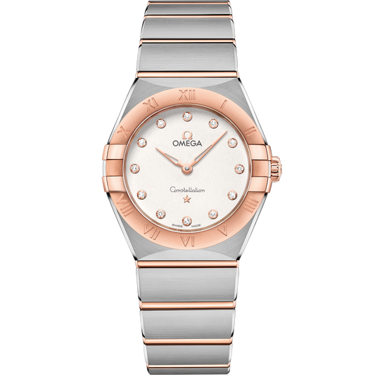 Omega Constellation Steel Rose Gold Silver Dial Bracelet 131.20.28.60.52.001