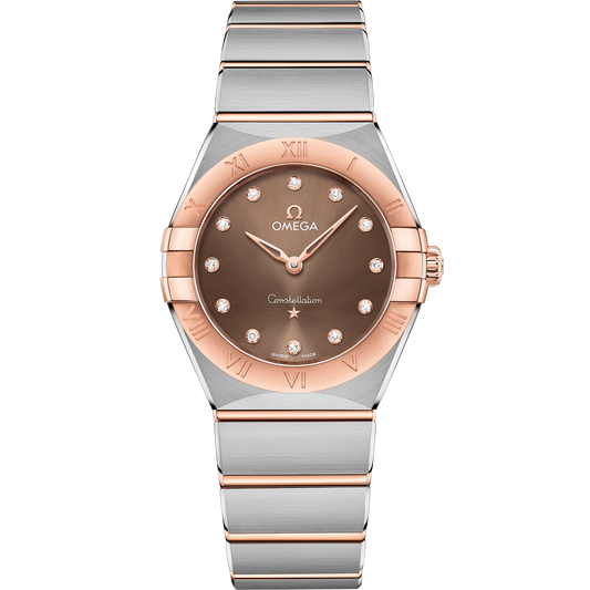 Omega Constellation 28 mm Steel Sedna Gold Brown Dial Bracelet 131.20.28.60.63.001