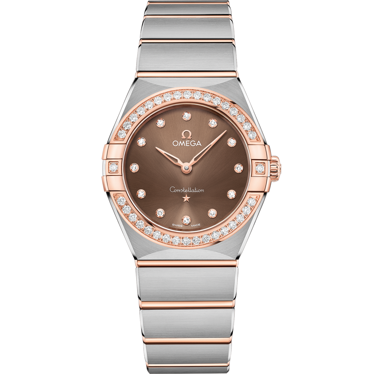 Omega Constellation 28 mm Steel Sedna Gold Brown Dial Bracelet 131.25.28.60.63.001