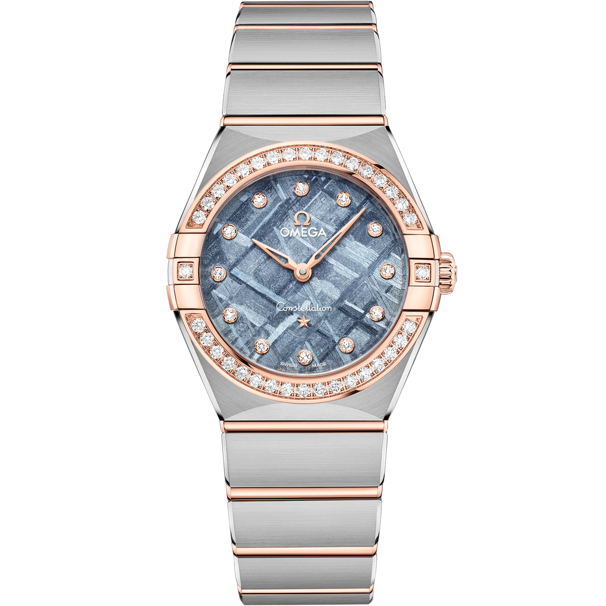 Omega Constellation 28 mm Steel Sedna Gold Blue Dial Bracelet 131.25.28.60.99.001