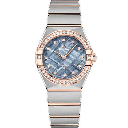 Omega Constellation 28 mm Steel Sedna Gold Blue Dial Bracelet 131.25.28.60.99.001