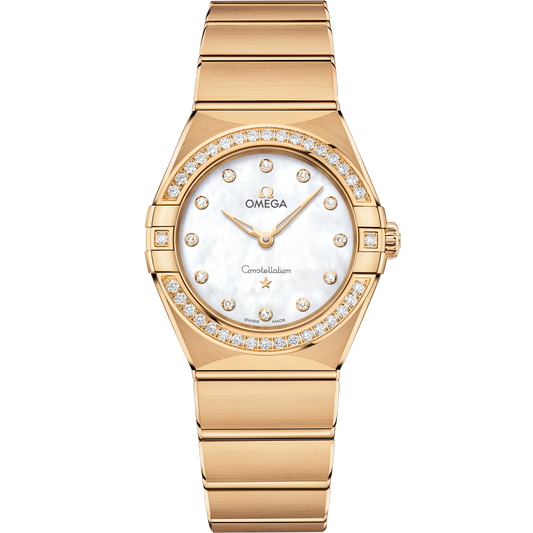 Omega Constellation 28 mm Yellow Gold White Dial Bracelet 131.55.28.60.55.002