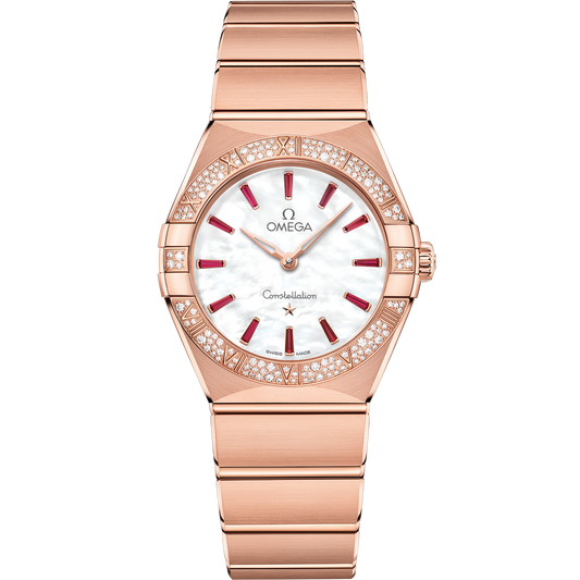 Omega Constellation 28 mm Sedna Gold White Dial Bracelet 131.55.28.60.55.004
