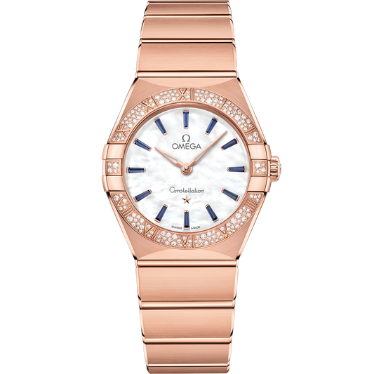 Omega Constellation 28 mm Sedna Gold White Dial Bracelet 131.55.28.60.55.007