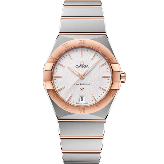 Omega Constellation 36 mm Steel Sedna Gold Silver Dial Bracelet 131.20.36.60.02.001
