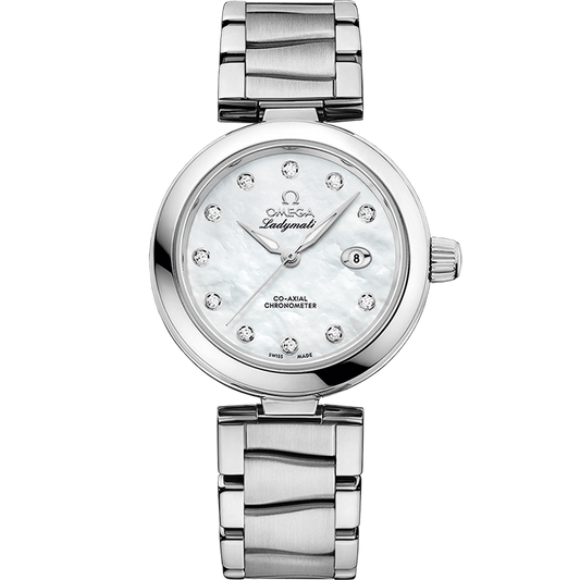 Omega De Ville Ladymatic 34 mm Steel White Dial Bracelet 425.30.34.20.55.002