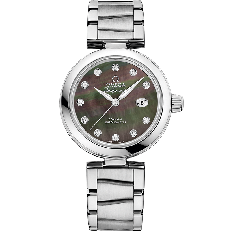 Omega De Ville Ladymatic 34 mm Steel Black Dial Bracelet 425.30.34.20.57.004