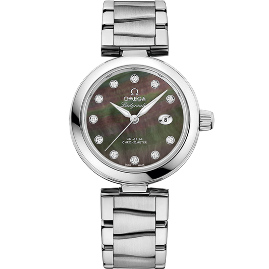 Omega De Ville Ladymatic 34 mm Steel Black Dial Bracelet 425.30.34.20.57.004