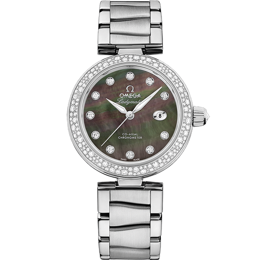 Omega De Ville Ladymatic 34 mm Steel Black Dial Bracelet 425.35.34.20.57.004