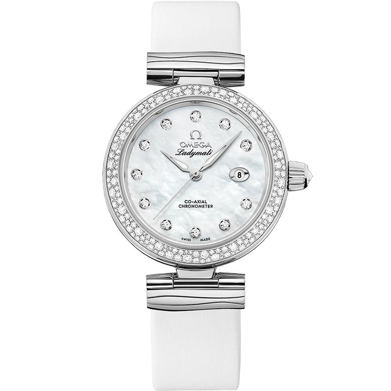 Omega De Ville Ladymatic 34 mm Steel White Dial Strap 425.37.34.20.55.002
