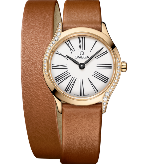 Omega De Ville Mini Trésor 26 mm Moonshine™ Gold White Dial Strap 428.57.26.60.04.005