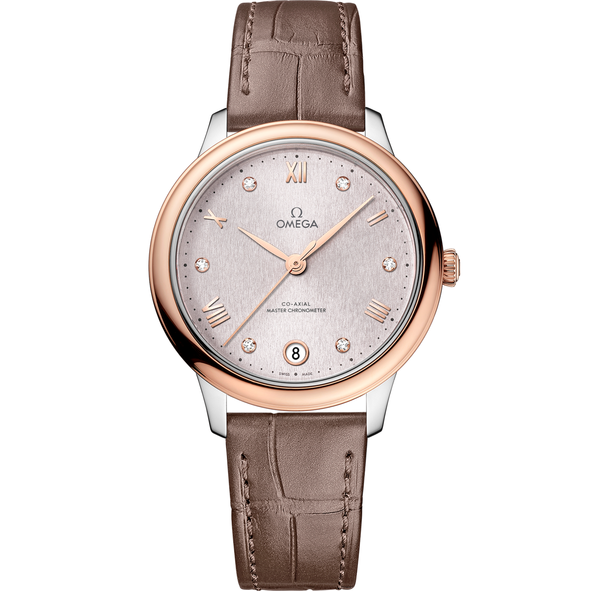 Omega De Ville Prestige 34 mm Steel Sedna™ Gold Silver Dial Strap 434.23.34.20.52.003
