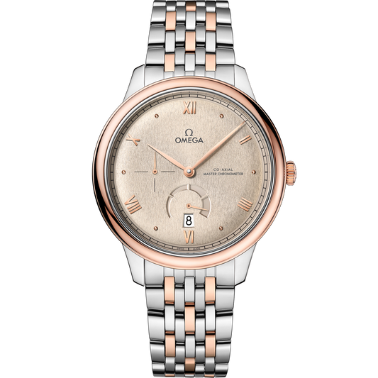 Omega De Ville Prestige 41 mm Steel Gold Linen Dial Bracelet 434.20.41.21.09.001