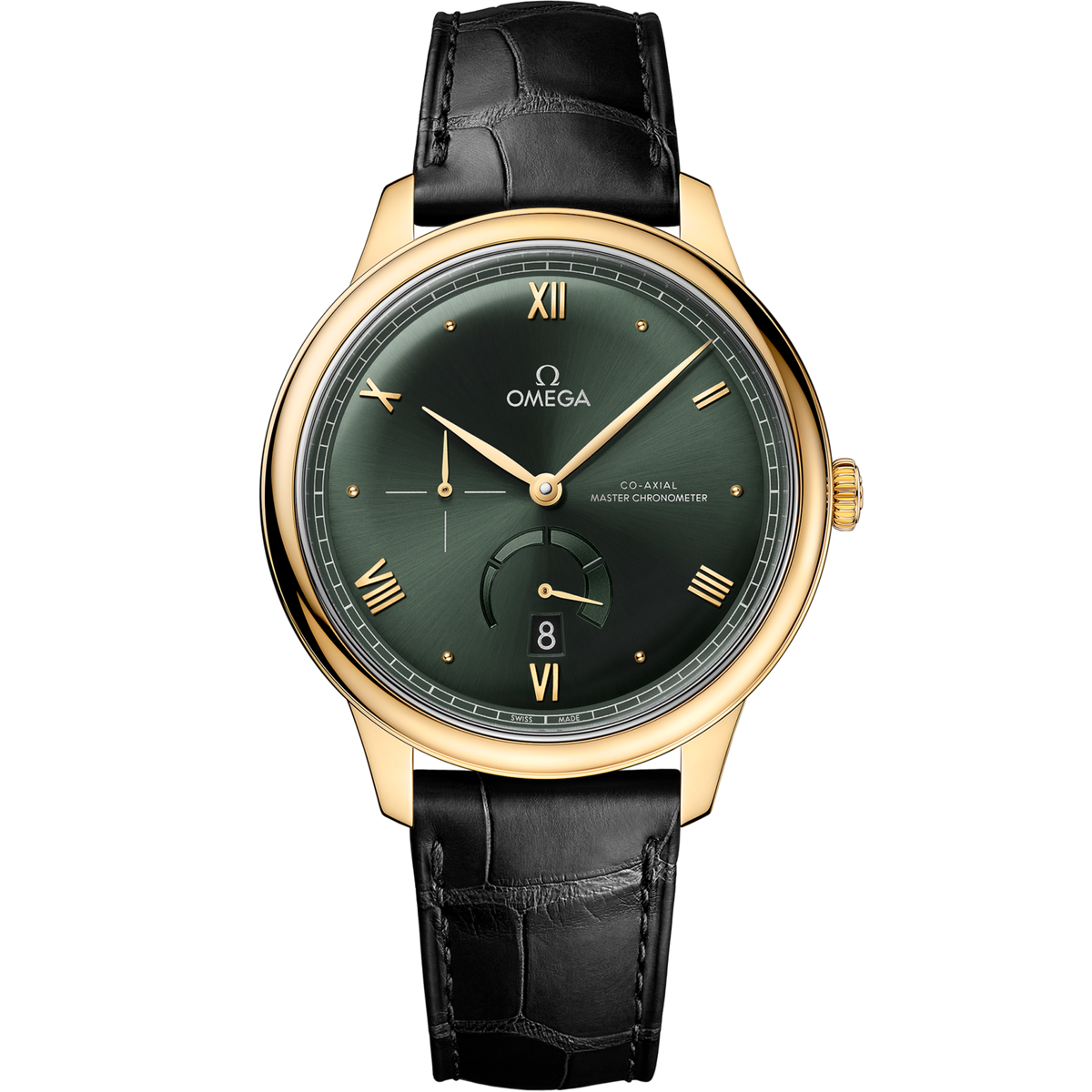 Omega De Ville Prestige 41 mm Yellow Gold Green Dial Strap 434.53.41.21.10.001