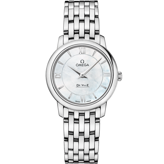 Omega De Ville Prestige 27.4 mm Steel White Dial Bracelet 424.10.27.60.05.001