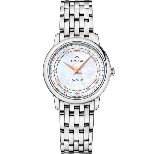 Omega De Ville Prestige 27.4 mm Steel White Dial Bracelet 424.10.27.60.55.001