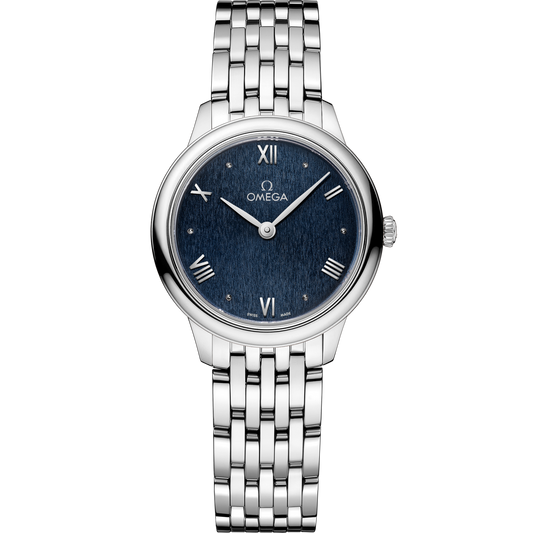 Omega De Ville Prestige 27.5 mm Steel Blue Dial Bracelet 434.10.28.60.03.002