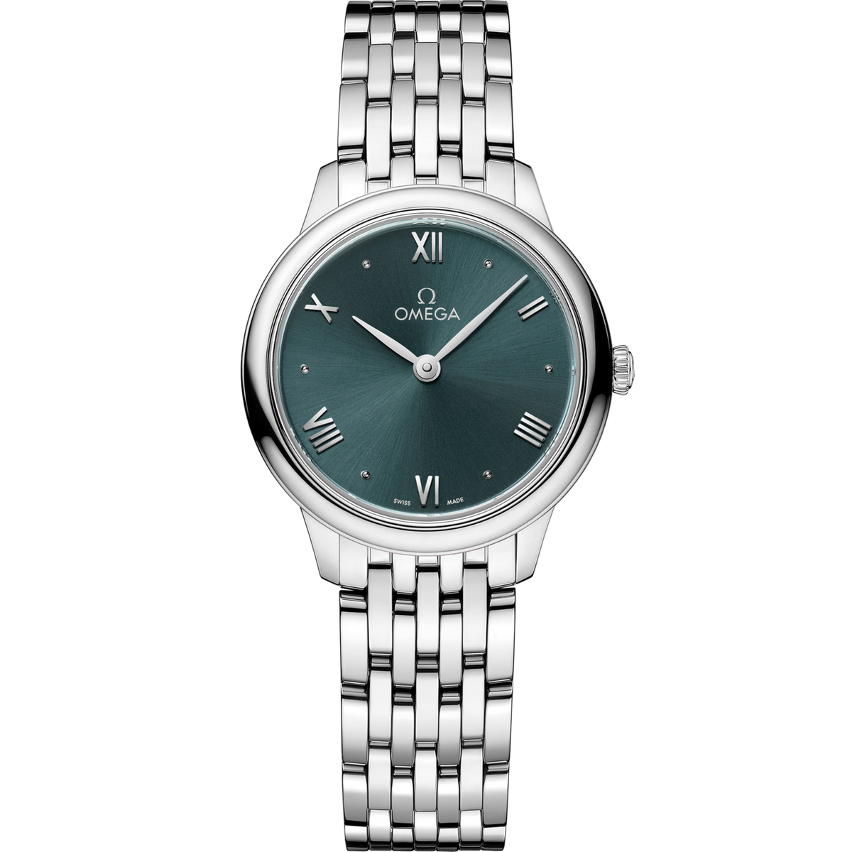 Omega De Ville Prestige 27.5 mm Steel Green Dial Bracelet 434.10.28.60.10.001