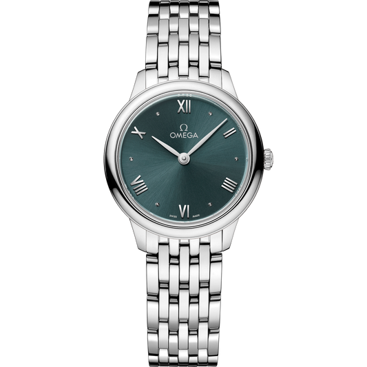 Omega De Ville Prestige 27.5 mm Steel Green Dial Bracelet 434.10.28.60.10.001