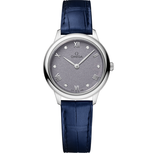 Omega De Ville Prestige 27.5 mm Steel Blue Dial Strap 434.13.28.60.53.001