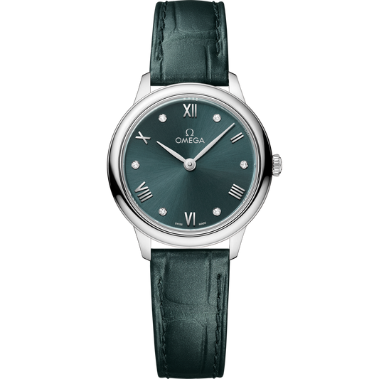 Omega De Ville Prestige 27.5 mm Steel Green Dial Strap 434.13.28.60.60.001
